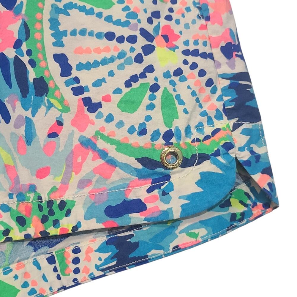 Lilly Pulitzer Ocean View Boardshort Dive In Blue Print Small GUC 5" Inseam - Picture 3 of 6